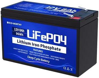 Introducing the ECO-WORTHY LiFePO4 12V 8Ah Lithium Battery: The Perfect Power Solution for RVs, Caravans, Boats, and More!