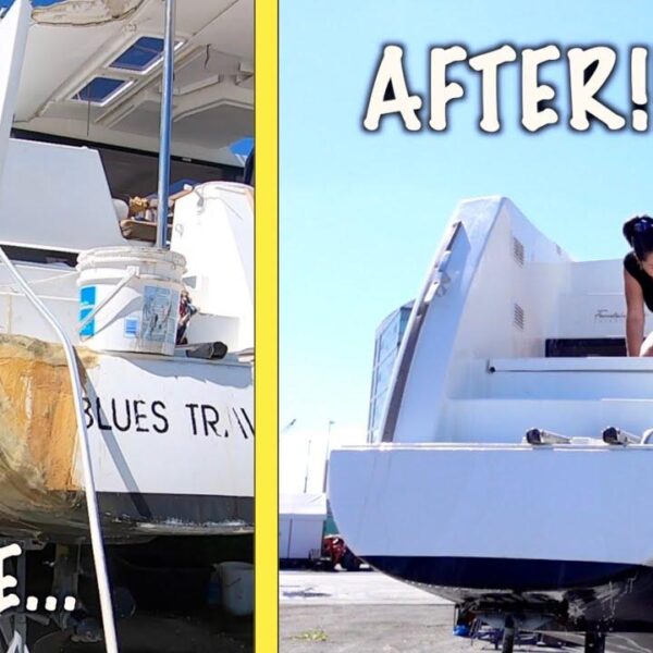 HOW WE TRANSFORMED OUR SALVAGE BOAT TRANSOM! – Episode 103